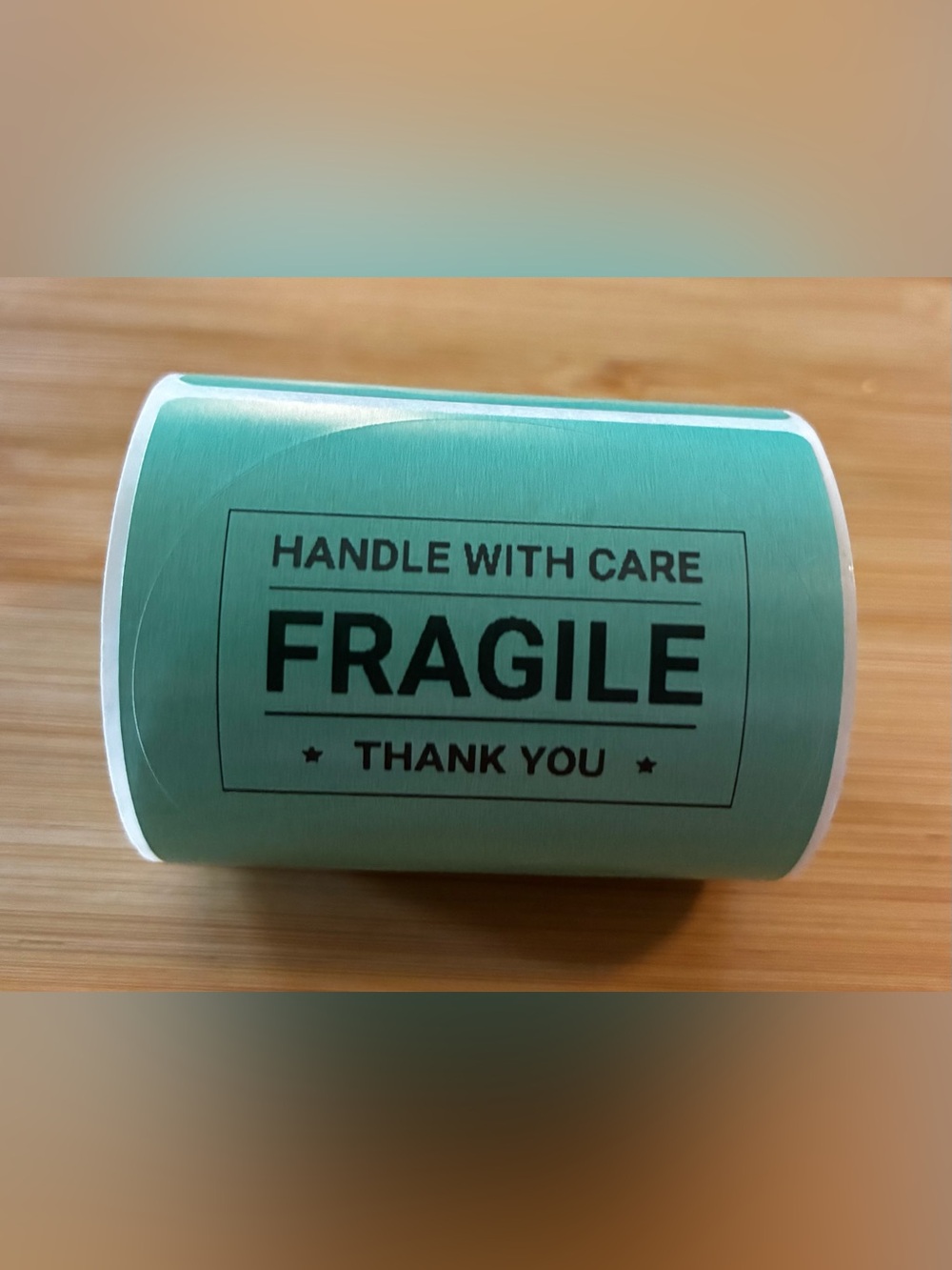 Green 'Fragile' Sticker Roll - Handle With Care